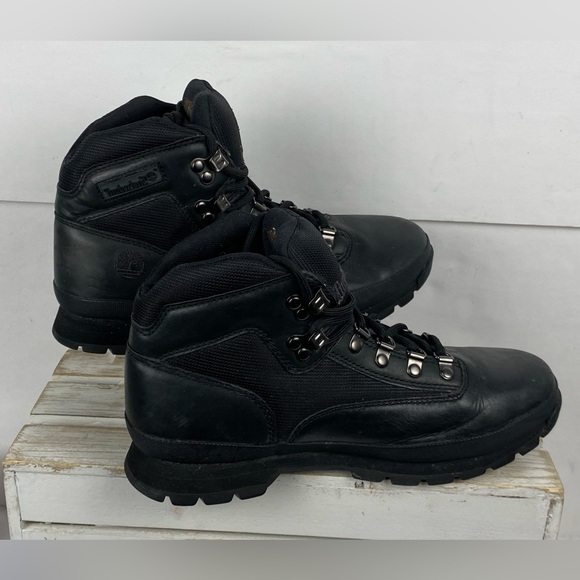 Timberland Euro Hiker field Boot Black leather and fabric. men’s Size 11M main image 5